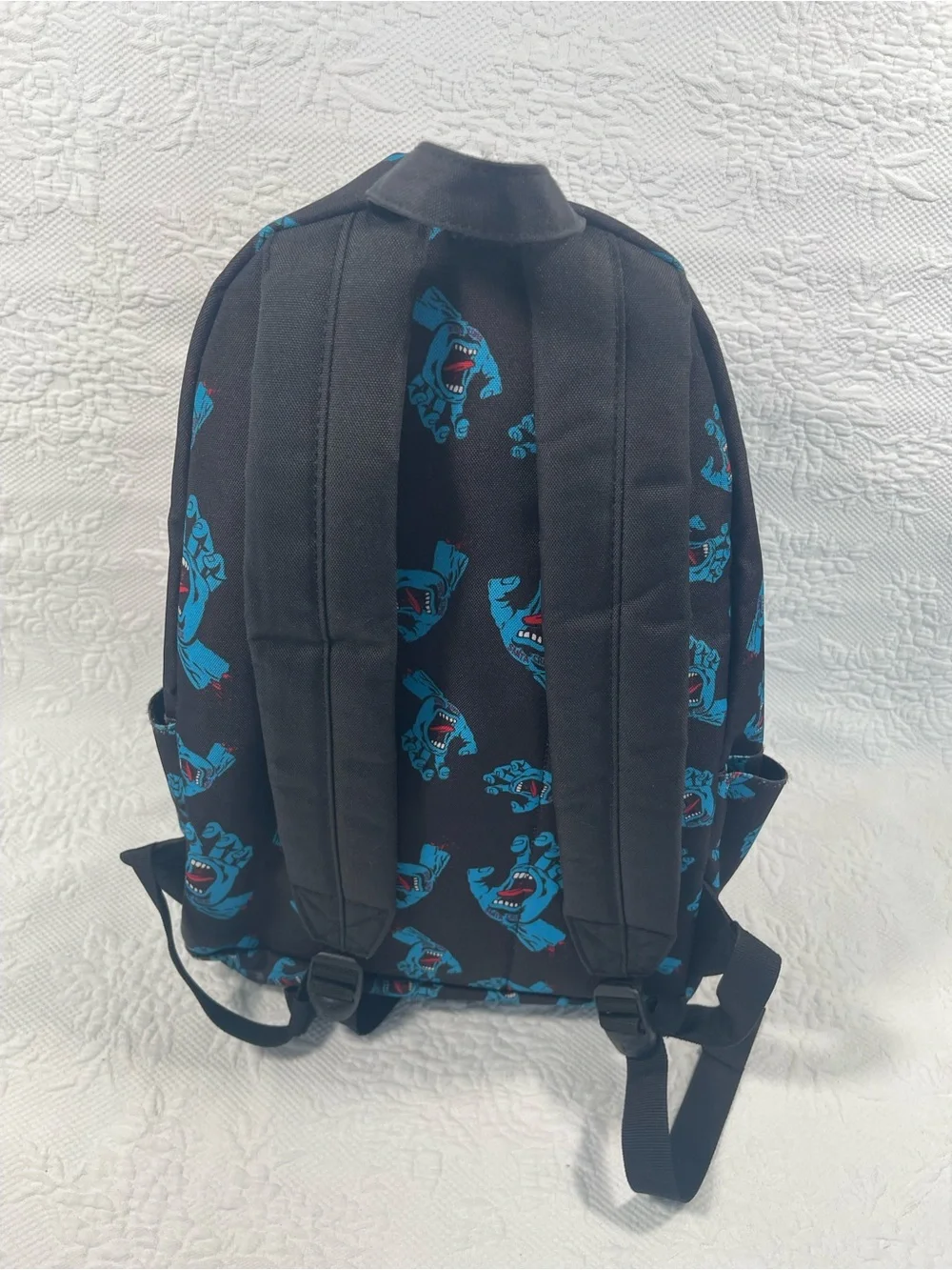 Herschel Supply Company Black Backpack with Blue Graphic Hands
